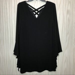 Loveriche Black Bell Long Sleeve Dress